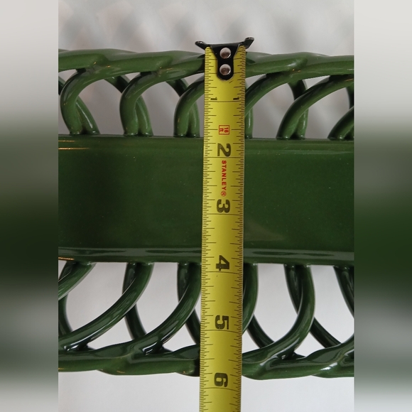 Vintage Green Ceramic Bread Basket - Picture 9 of 10